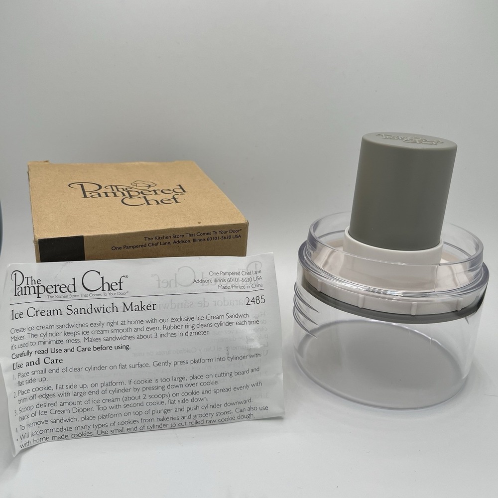 Pampered Chef Ice Cream Sandwich Maker #2485‎ NEW in Box w/ Instructions Retired